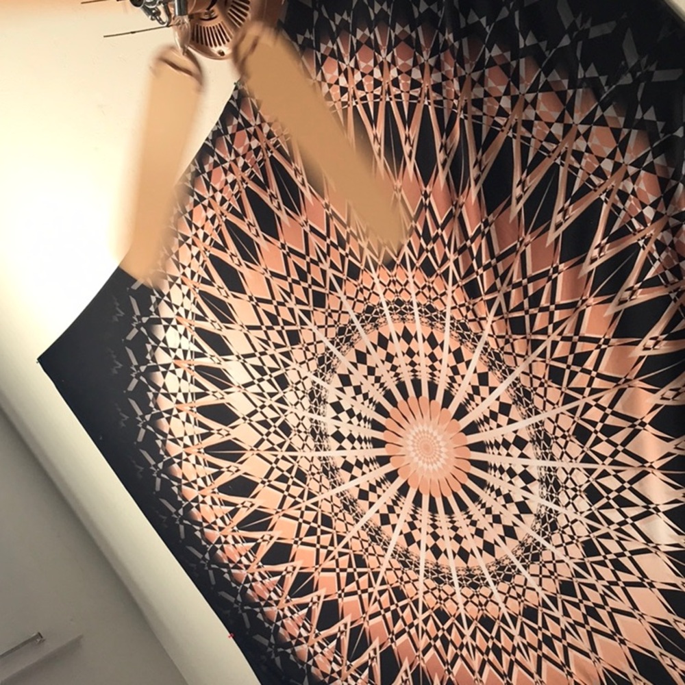 black and rose gold mandala wall tapestry